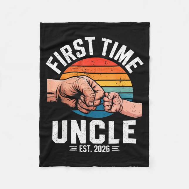 First Time Uncle Est 2026 Baby Announcement Great  Fleecefilt (Framsidan)