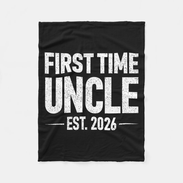 First Time Uncle Est. 2026 Funny New Uncle  Fleecefilt (Framsidan)