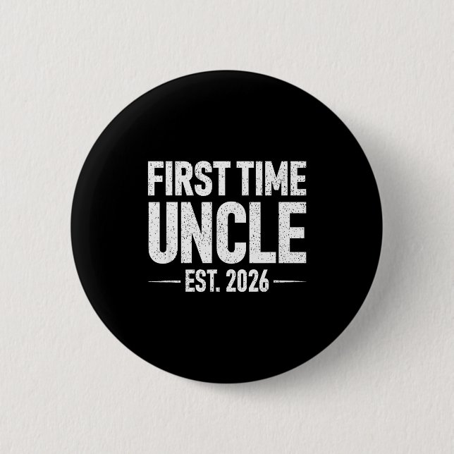 First Time Uncle Est. 2026 Funny New Uncle  Knapp (Framsida)