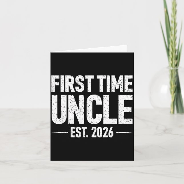 First Time Uncle Est. 2026 Funny New Uncle  Kort (Framsida)