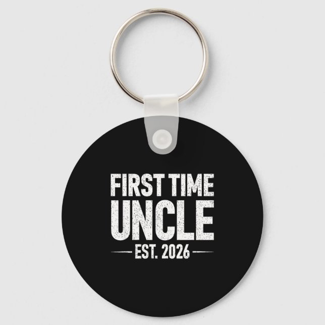 First Time Uncle Est. 2026 Funny New Uncle  Nyckelring (Framsida)