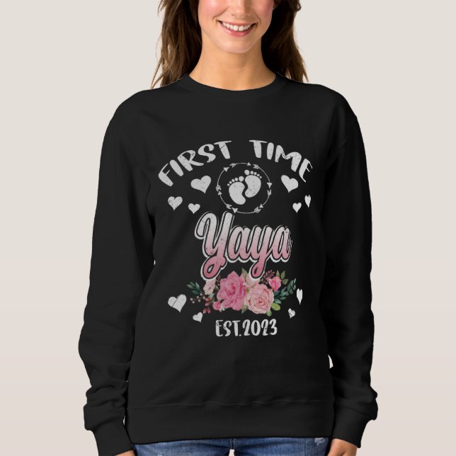 First time Yaya 2023 Mommy Mother s Day T Shirt (Framsida)