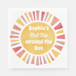 First Trip Around Sun Ballon For Girl Pappersservett