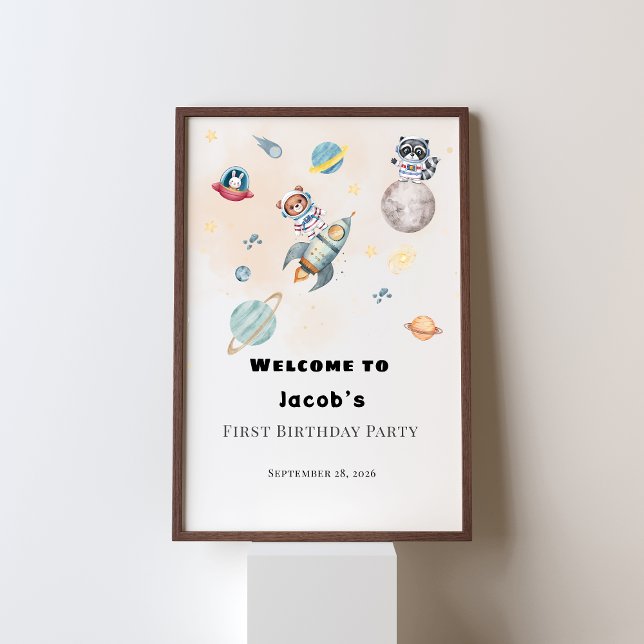 First Trip Around the Sun birthday welcome sign Poster (Skapare uppladdad)