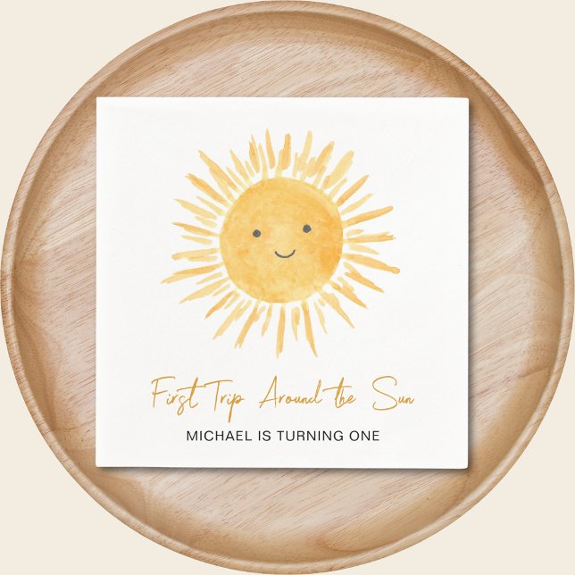 First Trip Around The Sun Boys 1st Birthday Party Pappersservett (Skapare uppladdad)
