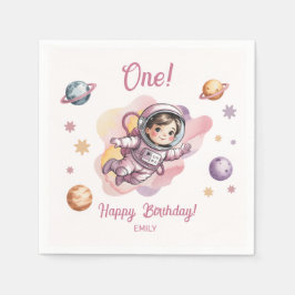 First Trip Around the Sun Girl Pink Birthday  Pappersservett