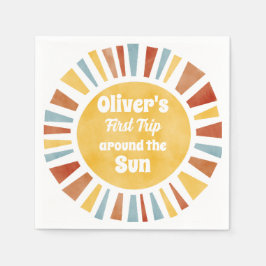 First Trip Around The Sun Invitation Pappersservett