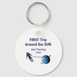 First trip around the sun planet astronaut birthda nyckelring