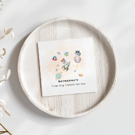 First Trip Around the Sun space animals Birthday  Pappersservett