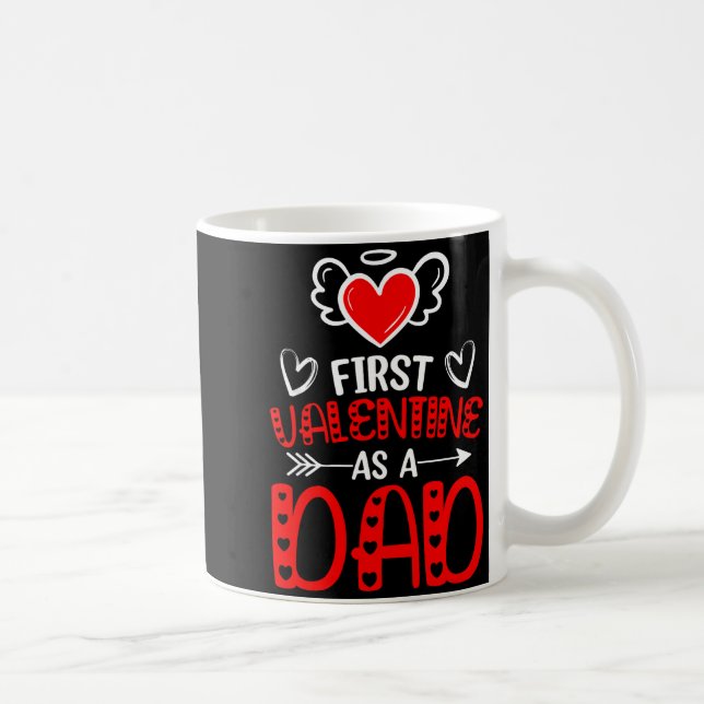 First Valentine As A Dad Heart New Father Valentin Kaffemugg (Höger)