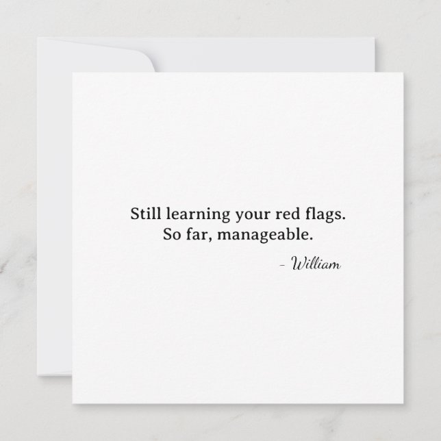 First Valentine Fox Cupid - manageable red flags Kort (Baksida)