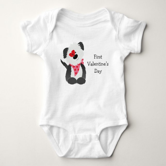 First Valentines day Puppy Hearts T Shirt (Framsida)