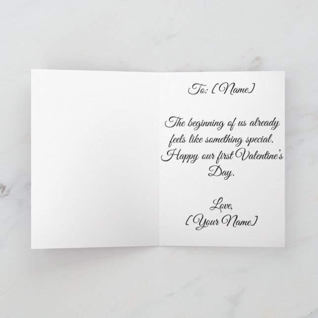 First Valentine's Day Together | Valentines Card Kort (Inuti)