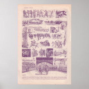 First World War, soldiers and equipment Poster