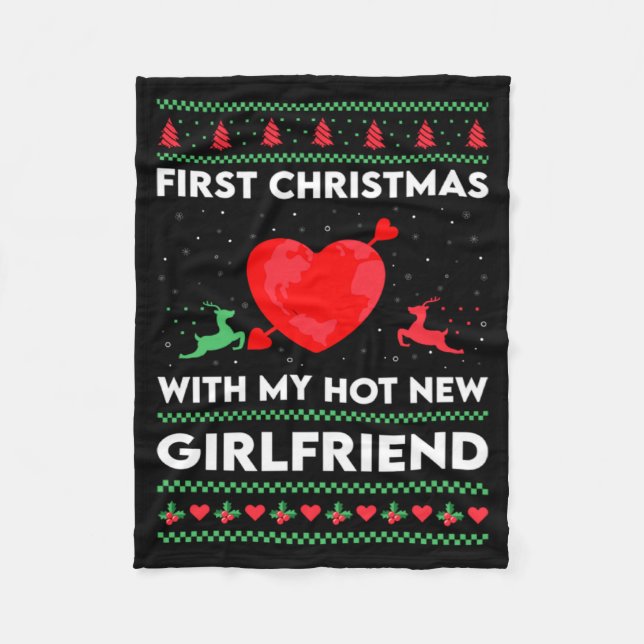 First Xmas With My New Girlfriend Men Ugly Christ  Fleecefilt (Framsidan)