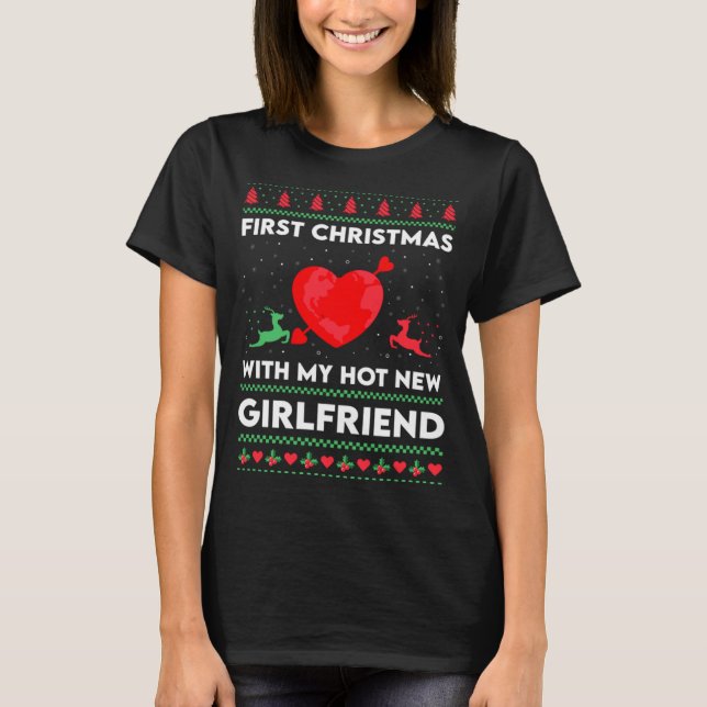 First Xmas With My New Girlfriend Men Ugly Christ  T Shirt (Framsida)
