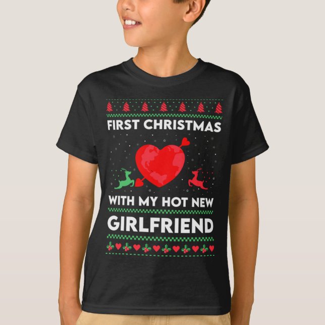 First Xmas With My New Girlfriend Men Ugly Christ  T Shirt (Framsida)