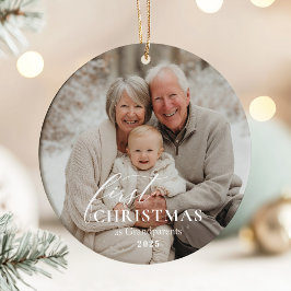 First Year as Grandparents Christmas Photo Julgransprydnad Keramik