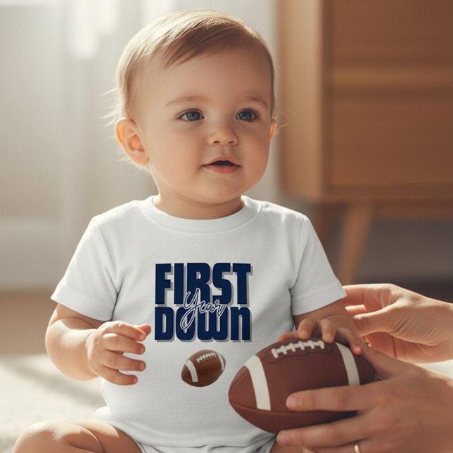 First Year Football First Down Navy Blue T-Shirt (Skapare uppladdad)