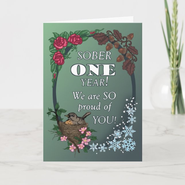 First Year Sober Anniversary Card from Group Kort (Framsida)