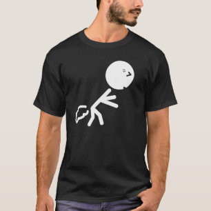 Fisa skjortan för stick figur (mörk) T Tröja