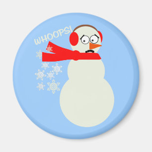 Fisa snögubbetecknaden magnet