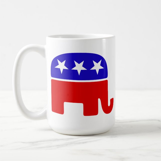 Fiscally konservativ, socialt fantastisk - elefant kaffemugg (Vänster)