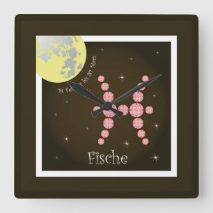 Fische 19. Februar bis 20. März Uhr Fyrkantig Klocka