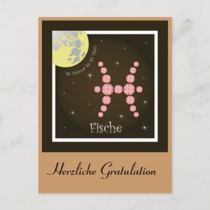 Fische Sternzeichen Postkarte Vykort