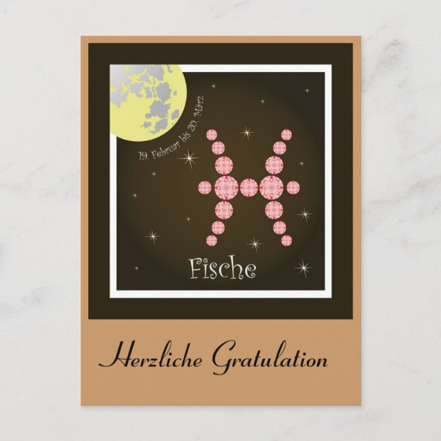 Fische Sternzeichen Postkarte Vykort (Framsida)