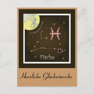 Fische Sternzeichen Postkarte Vykort