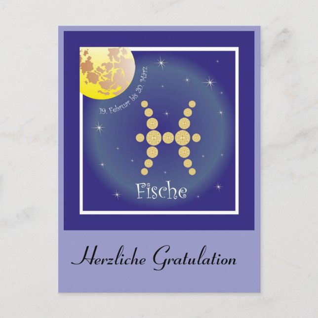 Fische Sternzeichen Postkarte Vykort (Framsida)