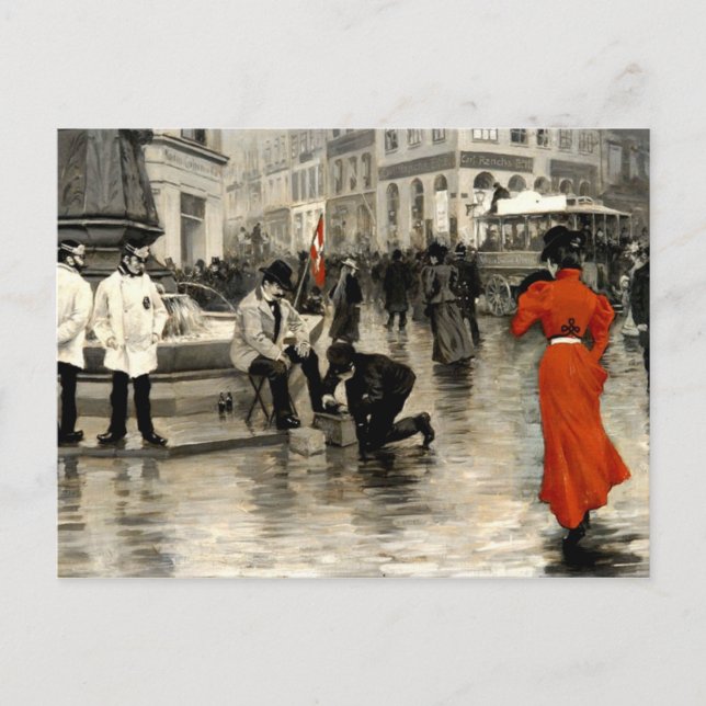 Fischer - Dam i Röda Vykort (Framsida)