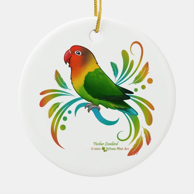 Fischer Lovebird Julgransprydnad Keramik (Framsidan)