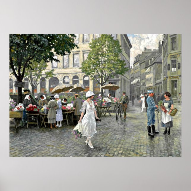 Fischer - Marknadsdagen i Hojbros Plads, Köpenhamn Poster (Framsidan)