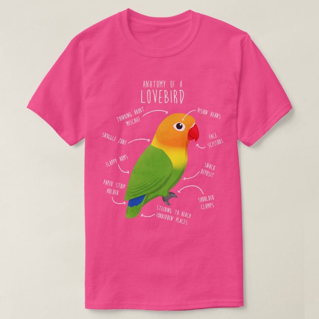 Fischers Lovebird Parrot Anatomy T Shirt (Design framsida)
