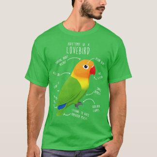 Fischers Lovebird Parrot Anatomy T Shirt