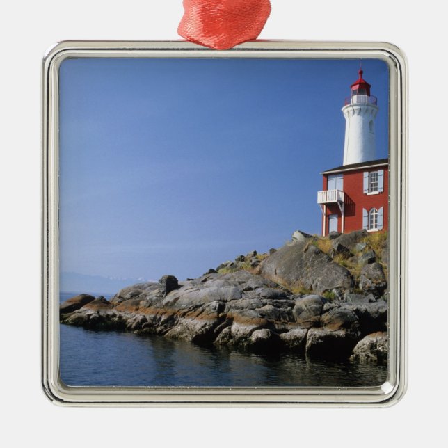 Fisgard Lighthouse i Fort Rodd Hill Julgransprydnad Metall (Framsidan)
