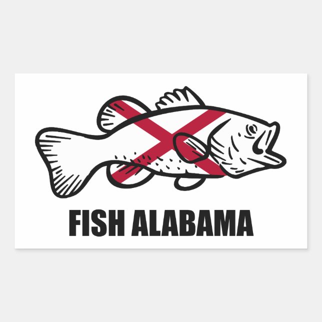 Fish Alabama Rektangulärt Klistermärke (Framsida)