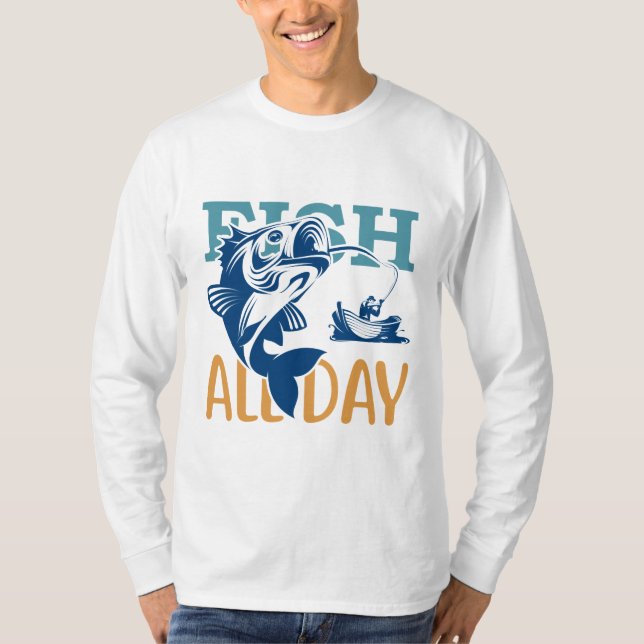 fish all day t shirt (Framsida)
