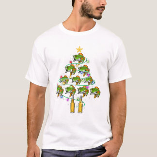Fish And Beer Christmas Tree T Shirt