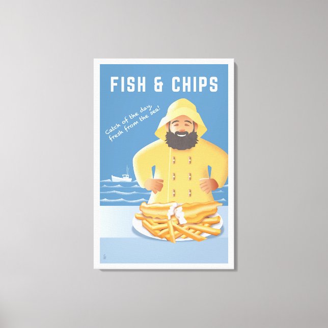 Fish and Chips Canvastryck (Framsida)