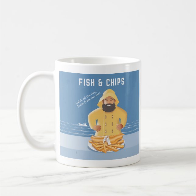 Fish and Chips Kaffemugg (Vänster)