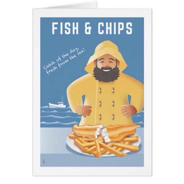 Fish and Chips-kort OBS Kort (Framsidan)