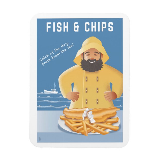Fish and Chips Magnet (Vertikal)