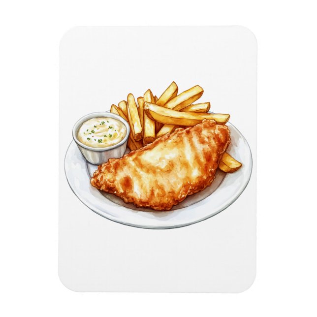 Fish and Chips Magnet (Vertikal)