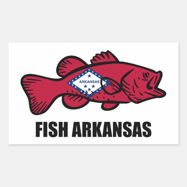 Fish Arkansas Rektangulärt Klistermärke (Framsida)