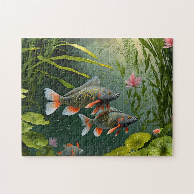 Fish Art 3 Photo Puzzles Internet Jigszles Puzzles Pussel (Horisontell)