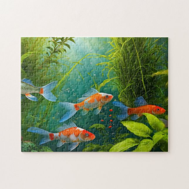 Fish Art 4 Photo Puzzles Internet Jigszles Puzzles Pussel (Horisontell)