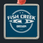 Fish Bäck Oregon Kayak Julgransprydnad Metall<br><div class="desc">Fisken i Bäck ligger på westerna sluttningen av Cascade-området i nordvästra Oregon och har förbindelser med Clackamasfloden.</div>